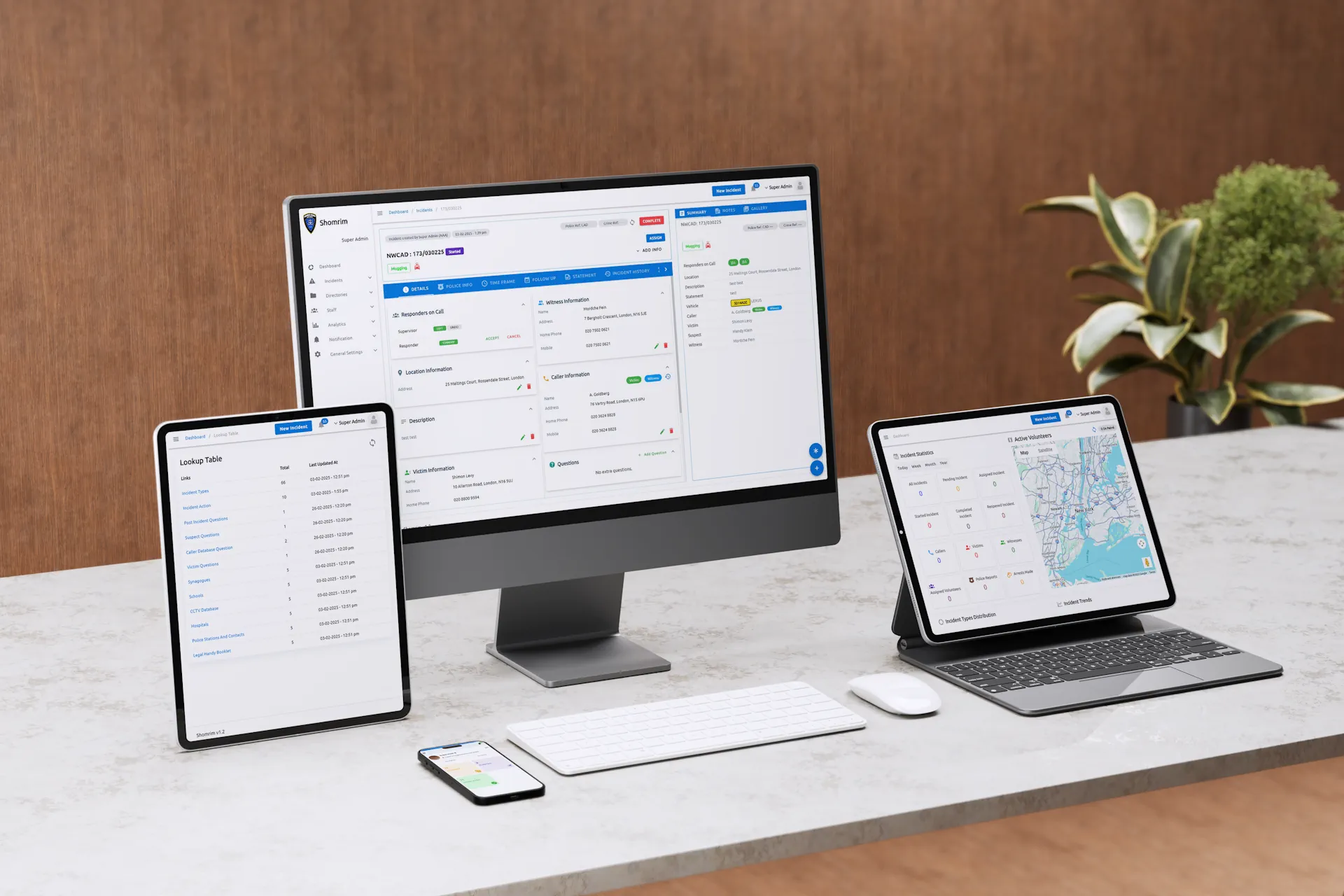 Shomrim CAD System Interface